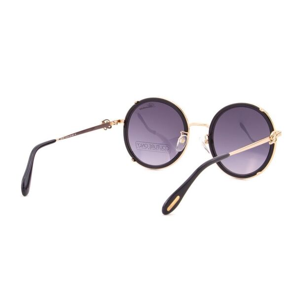 New Blumarine Limited Edition Women Sunglasses SBM-109S-300G Black Gold Mirror - Picture 8 of 10